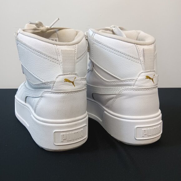 PUMA Karmen Rebelle Mid Platform Sneakers in white- Women's size 8 - Picture 4 of 14